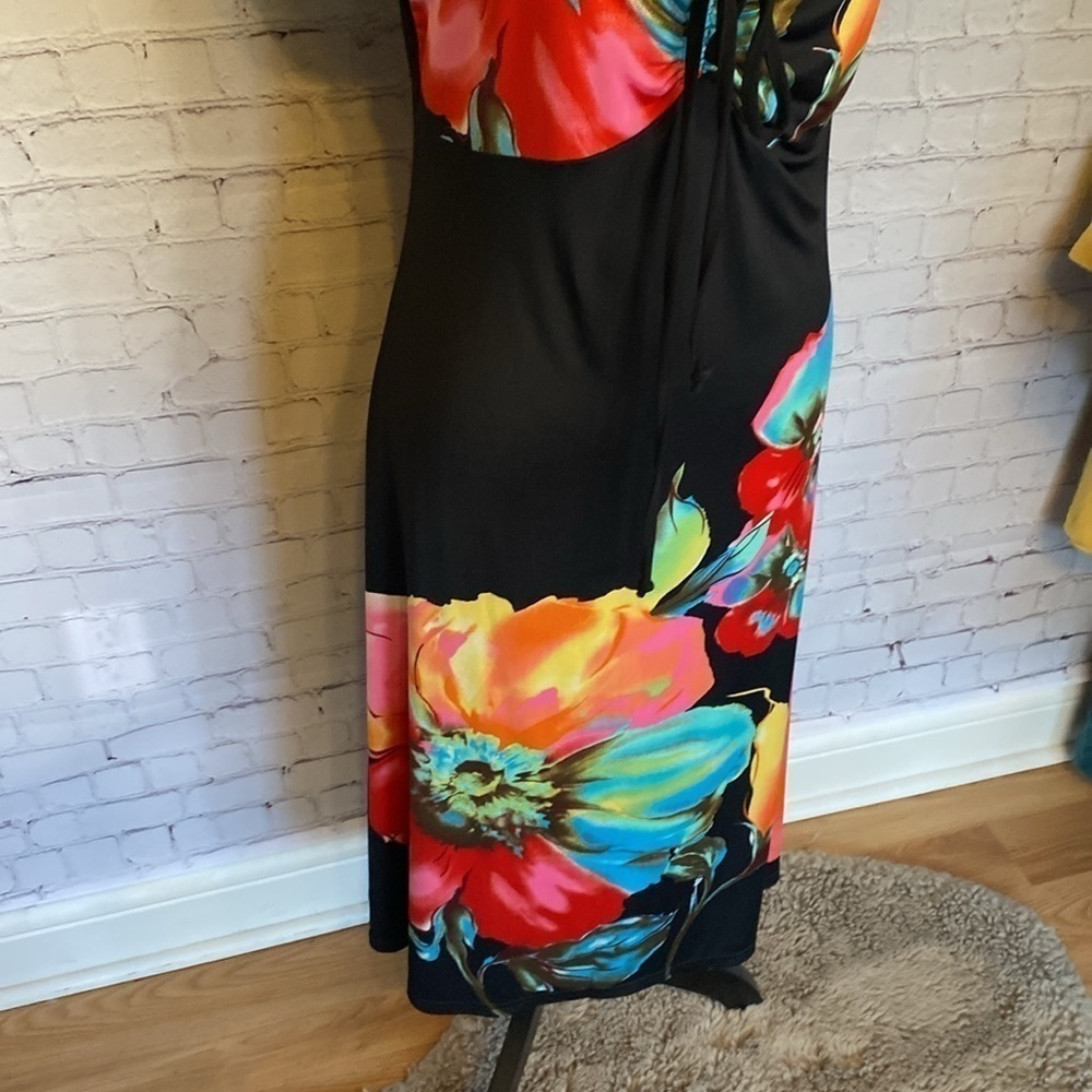 Artex Fashions Vintage Colourful Floral Fitted Maxi Dress Size M - Picture 6 of 15